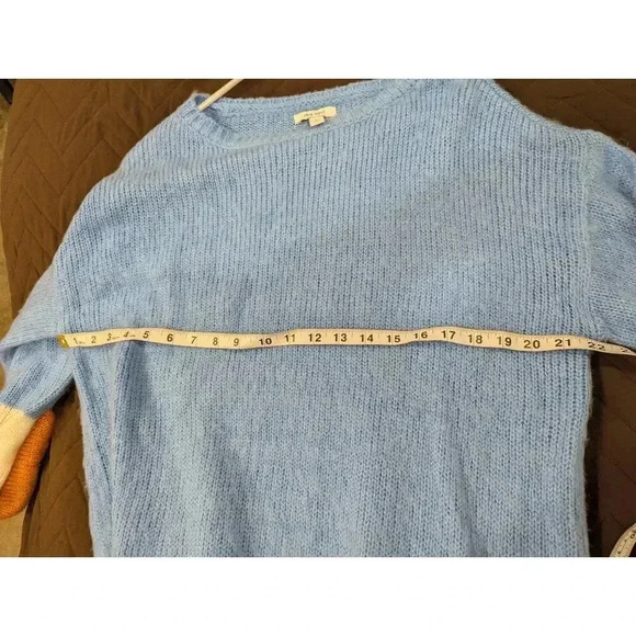 Women's blue, white & peach color block sweater by Nine West size L - Picture 6 of 8